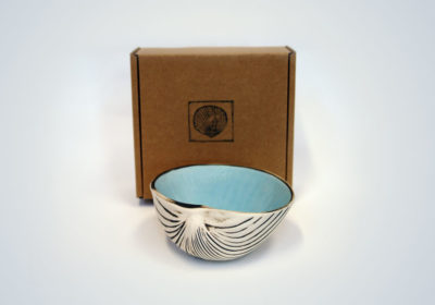 Boxed Aqua Fan Bowl Image