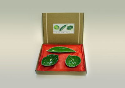 Boxed Set 3 Leaf Bowls Lime Image
